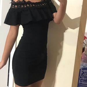 BCX beautiful slim black party lace mini dress